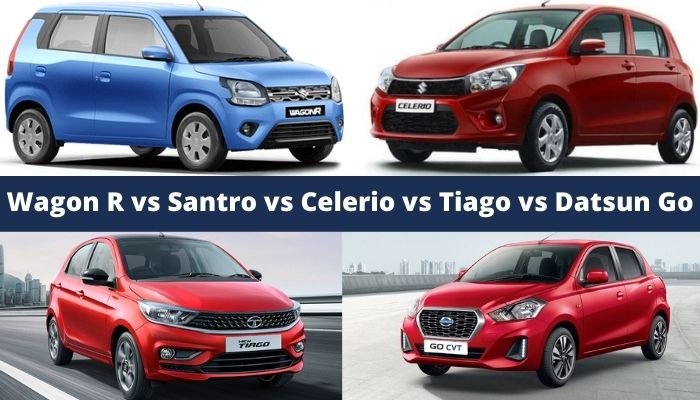 Wagon R vs Santro vs Celerio vs Tiago vs Datsun Go