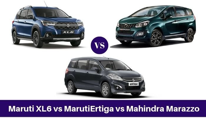 Maruti XL6 vs Maruti Ertiga vs Mahindra Marazzo comparison