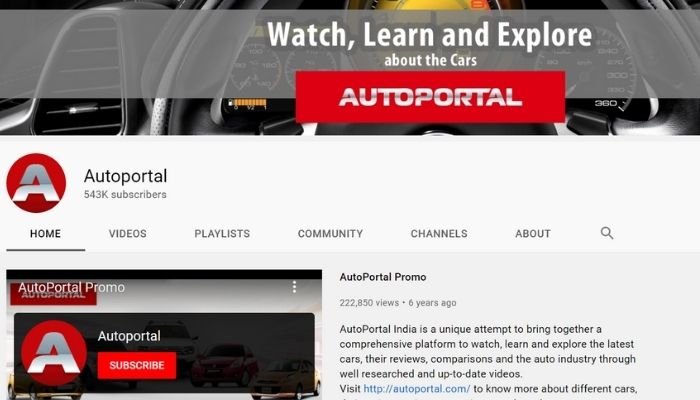 Autoportal Youtube channel