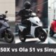Ather 450X vs Ola S1 vs Simple One