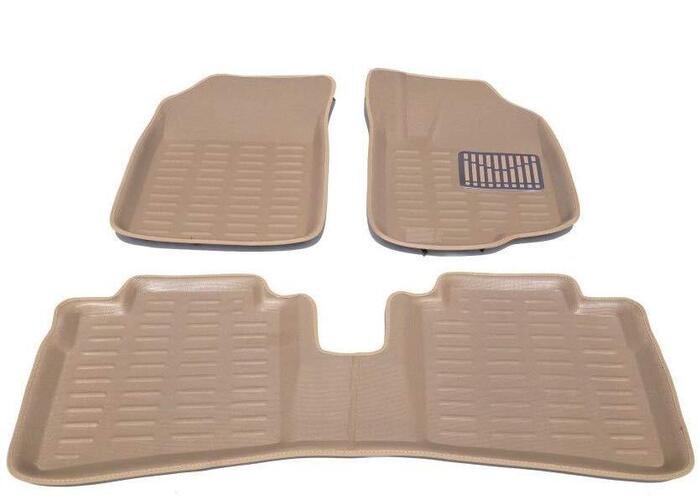 Kozdiko 3D Car Foot Mats Beige Colour